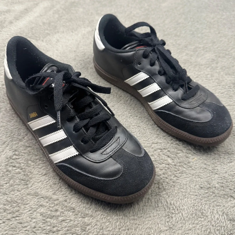 Adidas Samba Classic Sneakers Mens 6 Black White Excellent 036516 Leather Gum